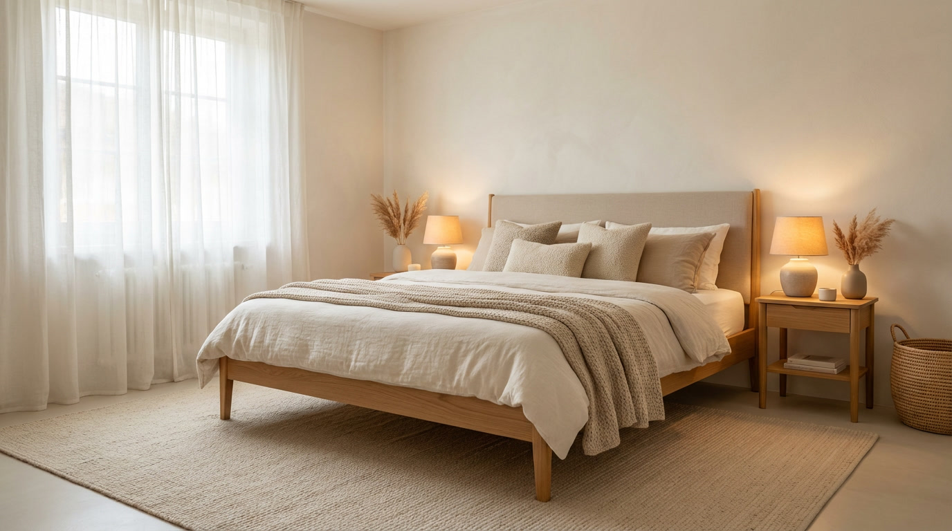 Chambre beige et blanc : idées déco cocooning et élégantes