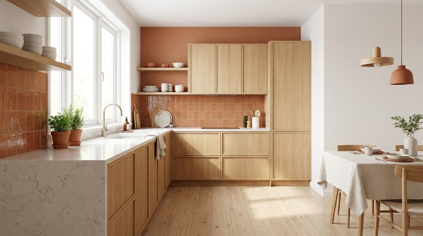Cuisine Terracotta et Bois : L’alliance parfaite pour un intérieur chaleureux et tendance