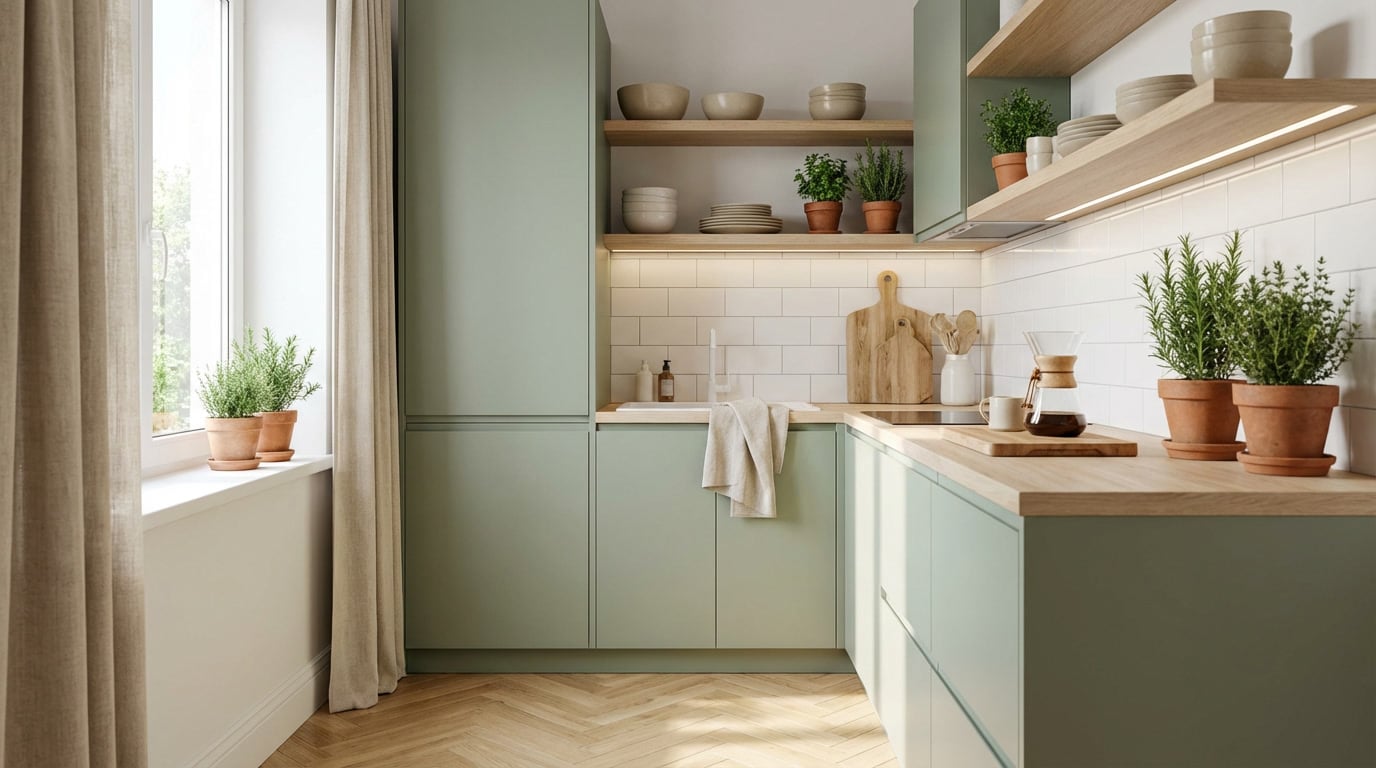 Cuisine vert sauge et bois : l’alliance naturelle pour un intérieur tendance