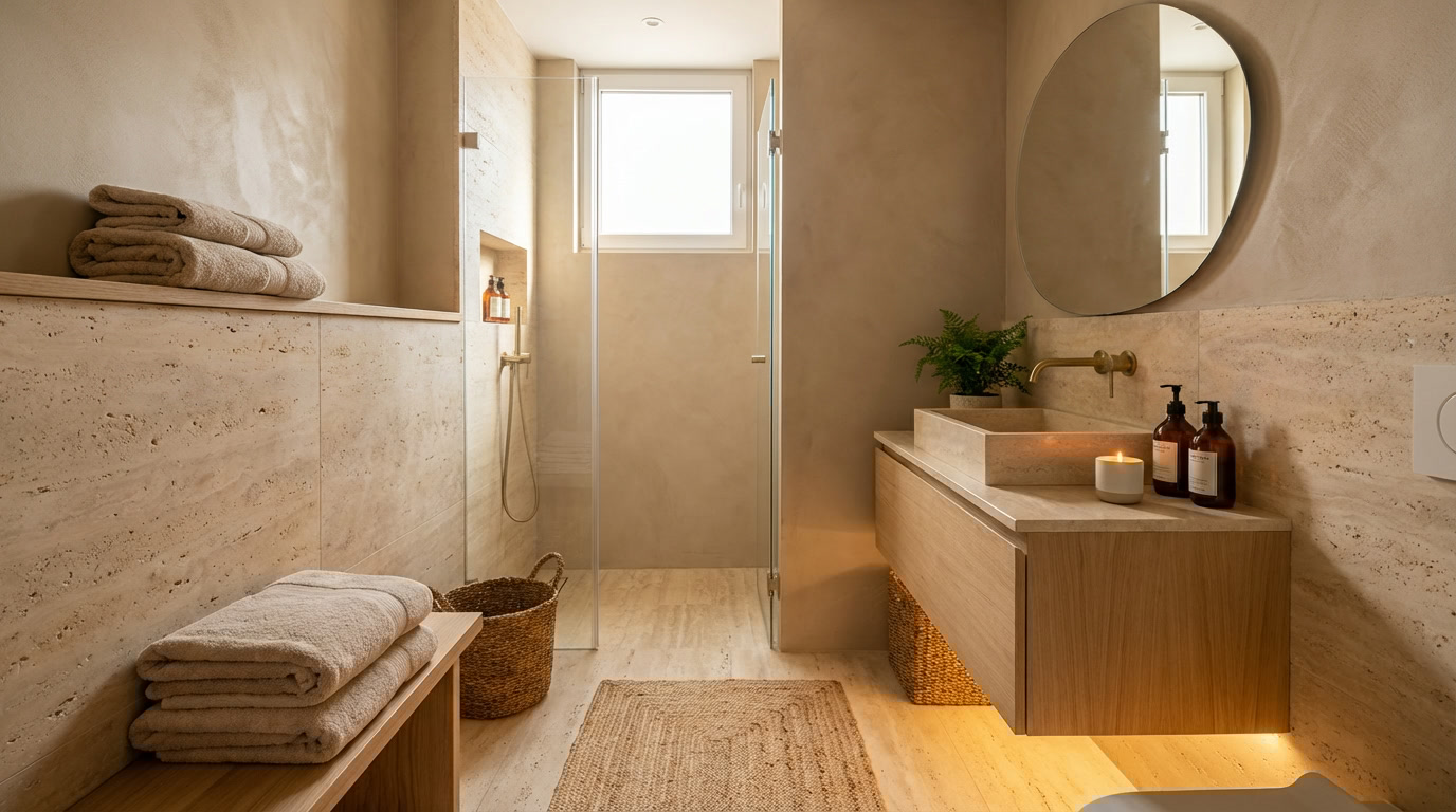 Travertin dans la salle de bain : le guide complet pour une décoration élégante et intemporelle