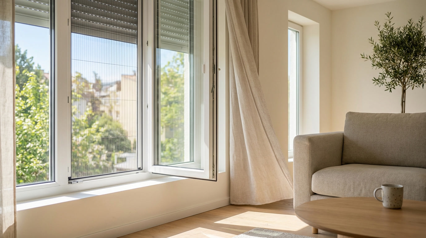 Volet roulant électrique Somfy avec moustiquaire intégrée : confort et protection au quotidien