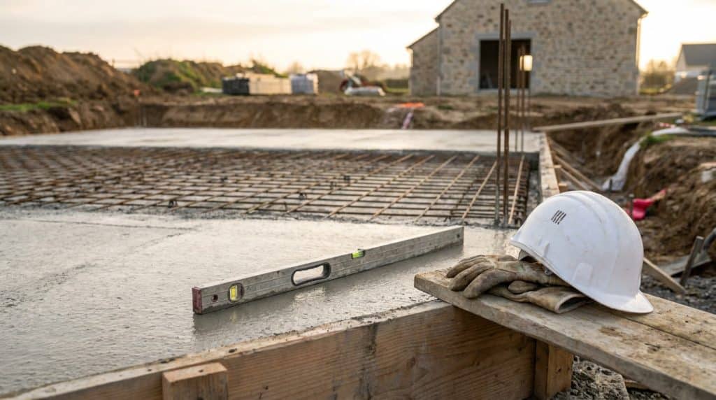 Surbot béton sur chantier de construction