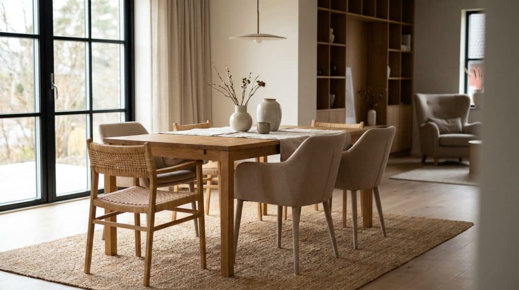 chaise avec table en bois