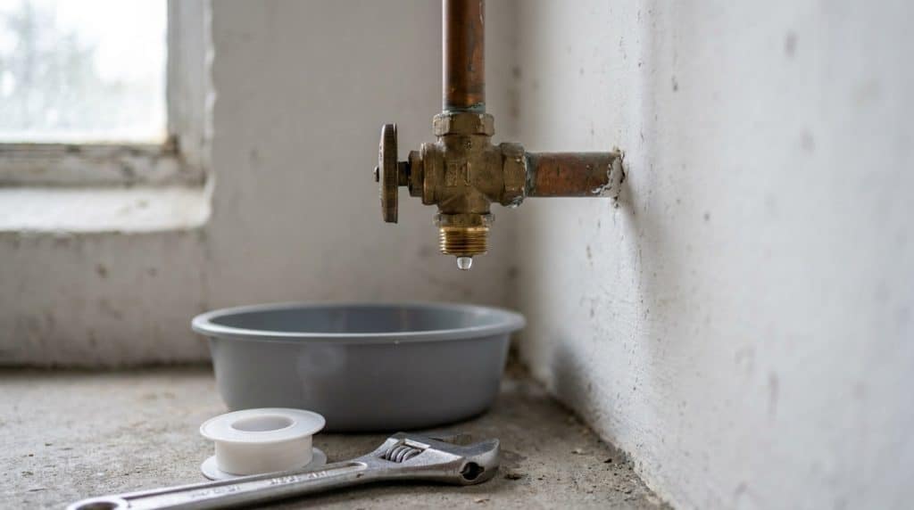 fuite robinet arrivée d'eau générale